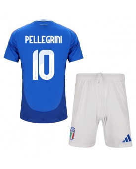 Italia Lorenzo Pellegrini #10 Maglia Gara Casa Repliche Europei 2024 Bambino